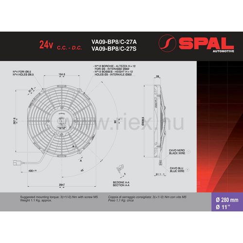 VA09-BP8/C-27S SPAL Ventilátor