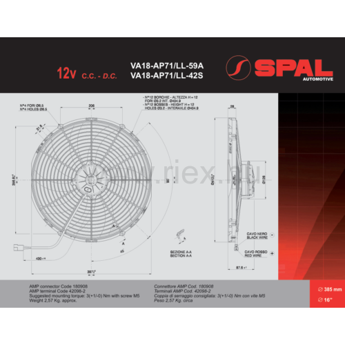 VA18-AP71/LL-59A SPAL Ventilátor