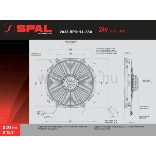 VA33-BP91/LL-65A SPAL Ventilátor