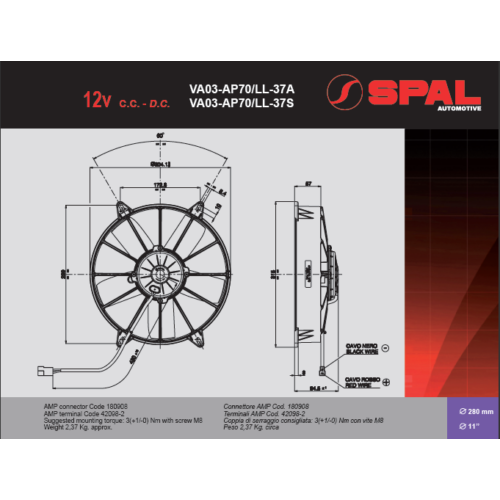 VA03-AP70/LL-37S SPAL Ventilátor