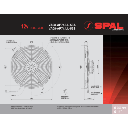 VA08-AP71/LL-53S SPAL Ventilátor