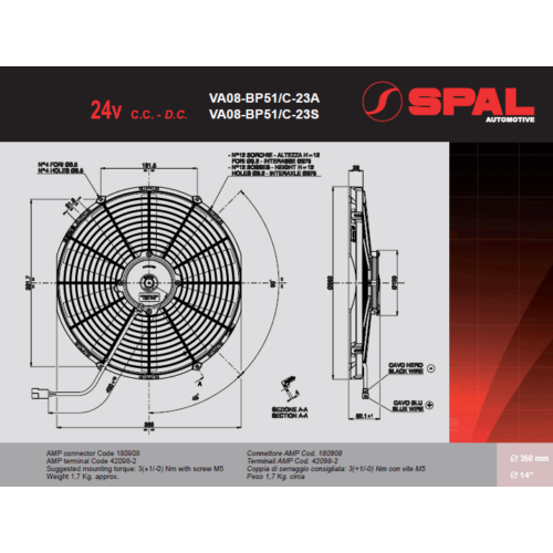 VA08-BP51/C-23S SPAL Ventilátor