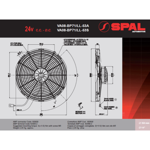 VA08-BP71/LL-53S SPAL Ventilátor