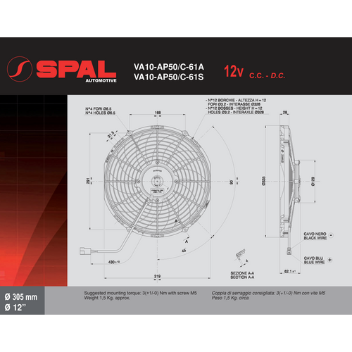 VA10-AP50/C-61A SPAL VENTILÁTOR