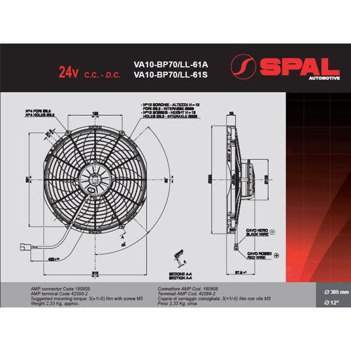 VA10-BP70/LL-61A SPAL VENTILÁTOR