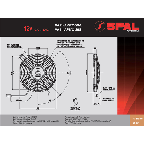 VA11-AP8/C-29A SPAL Ventilátor