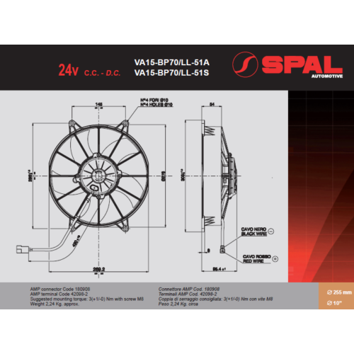 VA15-BP70/LL-51S SPAL Ventilátor