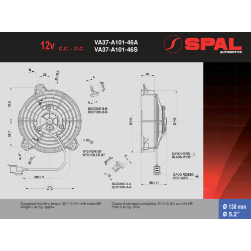 VA37-A101-46S SPAL Ventilátor